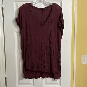 Brandy Melville maroon v neck shirt